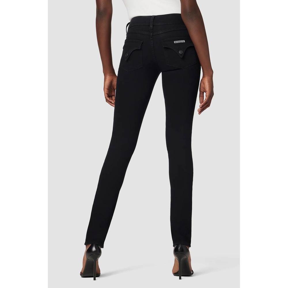 Hudson Collin Skinny Jeans Black Low Rise Flap Pocket Denim Womens Size‎ 25